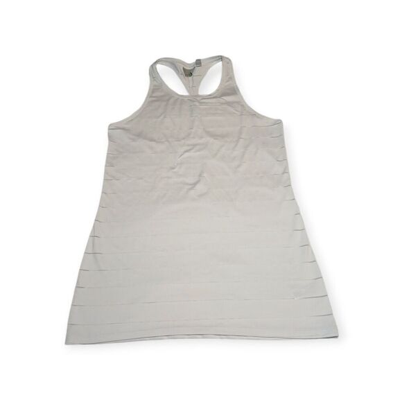 Athleta Active Tank Top Women's Ivory Racerback Sheer Gym Workout Size MT - Picture 1 of 8